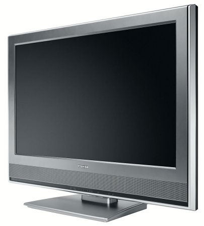 Toshiba 37WL66 37-inch LCD TV with a silver frame and stand on a white background.