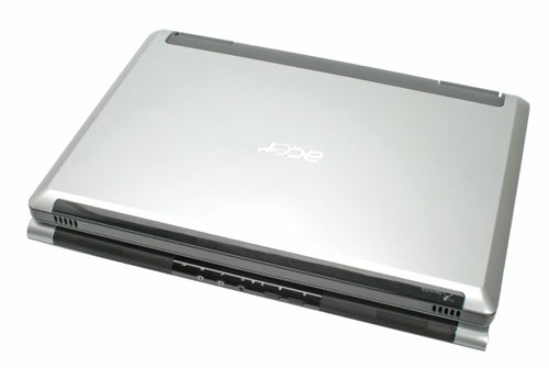 Acer Aspire 9800 20-inch notebook closed, showing the silver exterior with the Acer logo centered on the lid.