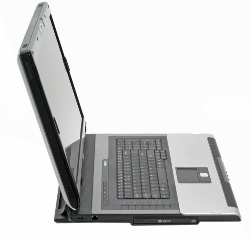 Acer Aspire 9800 20-inch notebook opened on a white background, displaying its full keyboard, touchpad, and widescreen display.