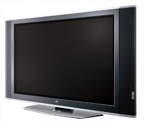 LG 42PX5D 42-inch plasma TV displayed on a white background showing the screen, speakers, and stand.