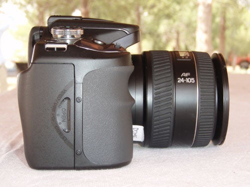 Sony Alpha a100 DSLR camera with 24-105mm lens.