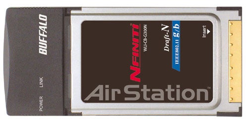 Buffalo AirStation Nfiniti Draft-N wireless network adapter.
