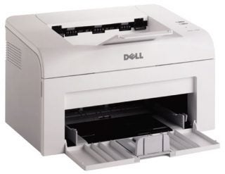 Dell 1110 Laser Printer with open paper tray on a white background.