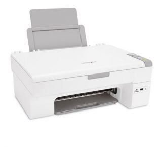 Lexmark X2470 all-in-one inkjet printer with open paper tray on a white background.