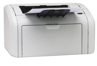 HP LaserJet 1018 personal laser printer on a white background.