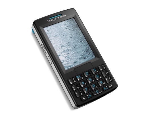 SonyEricsson M600i smartphone with touchscreen and QWERTY keyboard on a white background.