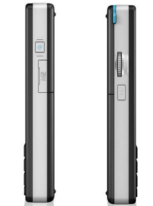 Side-by-side view of SonyEricsson M600i showcasing the profile with buttons and connectivity ports.