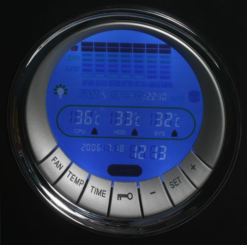 Evesham Solar Extreme product with LCD showing temperature and fan speed