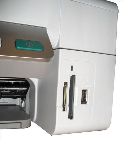 Close-up of a Lexmark X3480 Multi-Function Printer showing its connectivity ports and part of the paper output tray.
