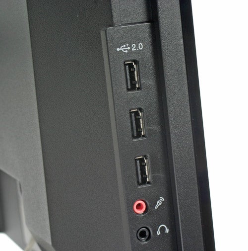 Side view of Asus PG191 Gaming Monitor showing USB ports and audio jacks.