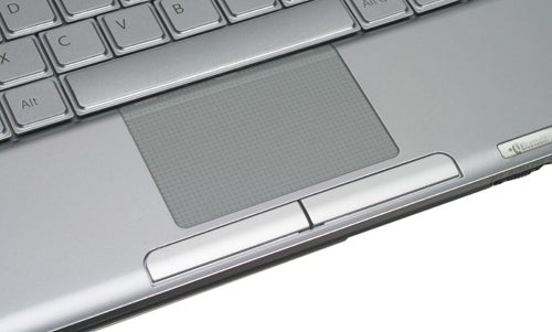 Sony VAIO VGN-TX3XP notebook's keyboard and touchpad area with fingerprint security reader
