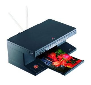 Olivetti ANY_WAY Photo Wireless printer with printed photos.