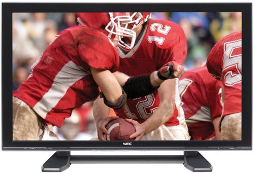 NEC PlasmaSync 61XR4G 61-inch plasma TV displaying high-definition football game.