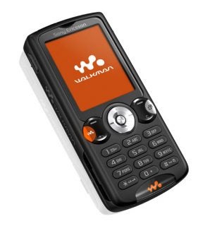 Sony Ericsson W810i Walkman music phone with orange display screen and black casing, featuring a circular navigation pad and numerical keypad.
