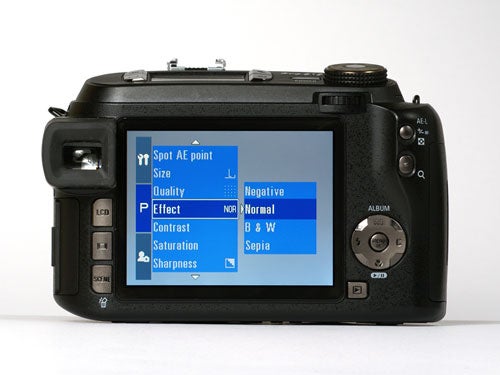 Samsung Pro815 camera displaying menu options on LCD screen.
