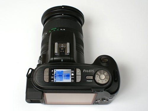 Samsung Pro815 camera with settings display on top.