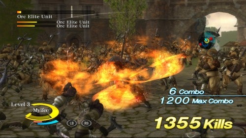 Screenshot of Ninety-Nine Nights gameplay with combat statistics.