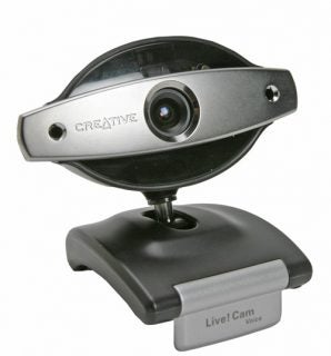 Creative Live! Cam Voice webcam with built-in microphone on a desktop stand.