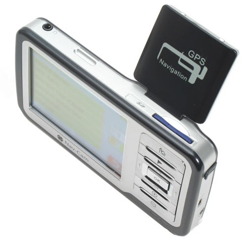 Evesham Nav-Cam 7500 GPS device with screen and buttons displayed.