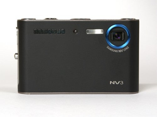 Samsung NV3 digital camera on white background.