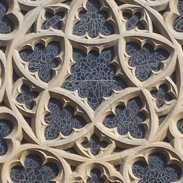 Detailed stone lattice work with intricate leaf patterns, potentially showcasing the high-resolution image quality of Kodak EasyShare Z650 camera.