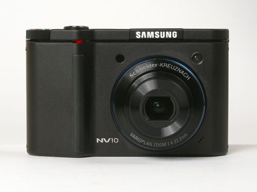Samsung NV10 digital camera on white background.