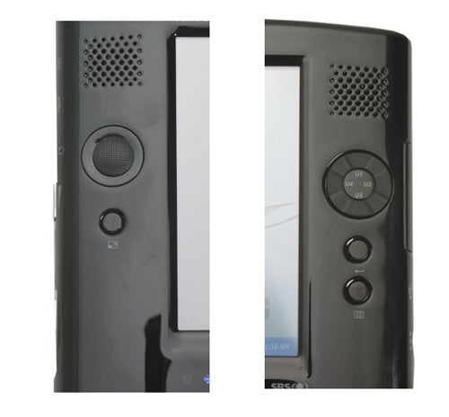 Side-by-side images of the Samsung Q1 Solid State UMPC featuring the left and right profiles with speaker grills, buttons, and ports visible.
