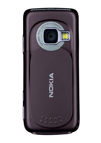 Back view of a Nokia N73 mobile phone showing the camera and the Nokia logo.