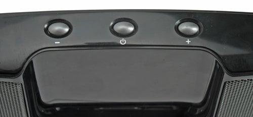 Close-up of Acoustic Authority iRhythms iPod Speaker controls.