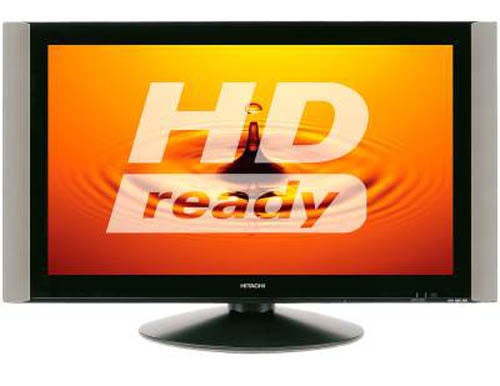 Hitachi 55PD9700 55-inch plasma TV displaying 