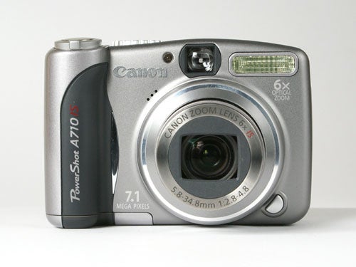 Canon PowerShot A710 IS digital camera with 6x optical zoom and 7.1 megapixel resolution.