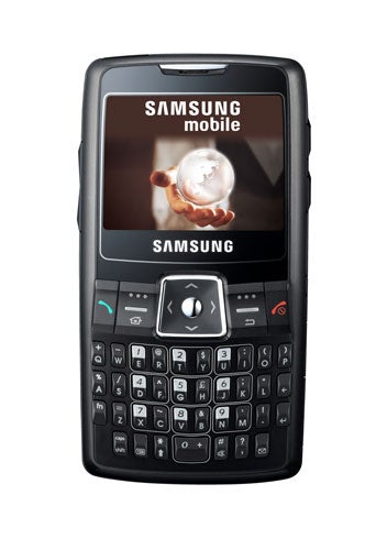 Samsung SGH-i320 smartphone with black keypad displayed against a white background.