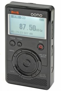 Oono MiniDAB One portable digital radio on white background