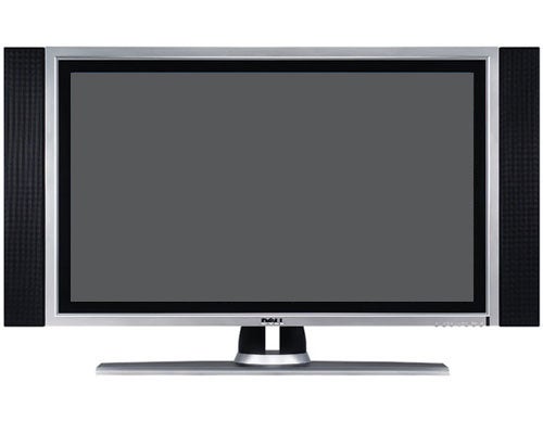 Dell W3202MC 32-inch LCD TV with widescreen display, black bezel, silver stand, and side-mounted speakers.