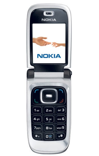 Nokia 6131 flip phone open showing the screen and keypad with Nokia logo on display.