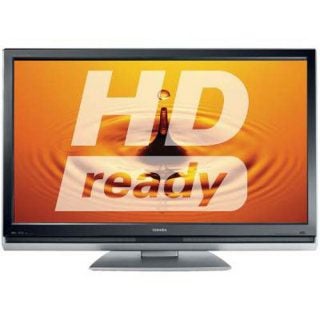 Toshiba Regza 47WLT66 47-inch LCD HD-ready television displaying on-screen text.