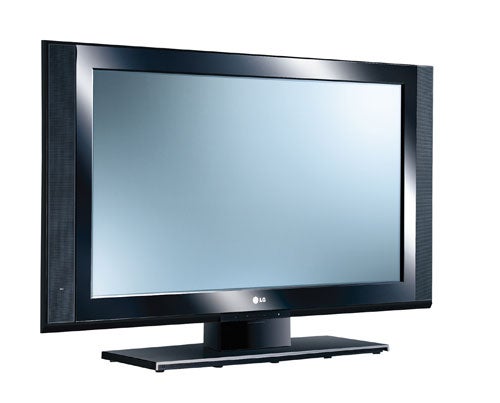LG 37LB1DB 37-inch LCD TV on stand with blank screen.