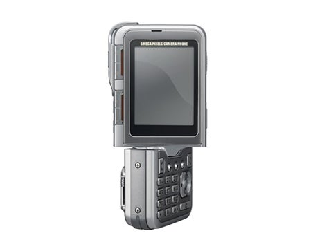 LG KG920 5-megapixel cameraphone with the keyboard extended and screen rotated to camera mode against a white background.
