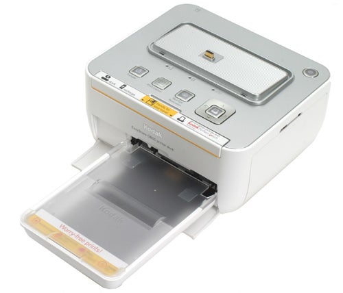Kodak G600 Printer Dock with empty paper tray extended.