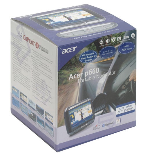 Acer P660 Portable Navigator packaging box.