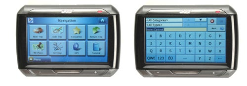 Acer P660 Portable Navigator with navigation and keyboard screen displays.