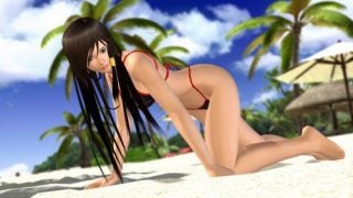 Image from the video game Dead or Alive Xtreme 2, showing a female character in a bikini on a beach.