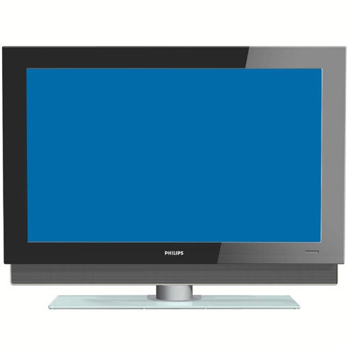 Philips Cineos 32PF9731D 32-inch LCD TV with a widescreen display, black and silver bezel, on a silver oval stand, with a Philips logo centered below the screen.