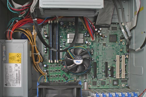 Internal view of Evesham SilverEdge 300AH server motherboard.