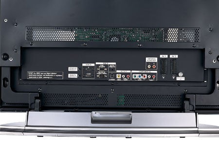 Back panel of LG 42PC1D 42-inch plasma TV showing connectivity ports.