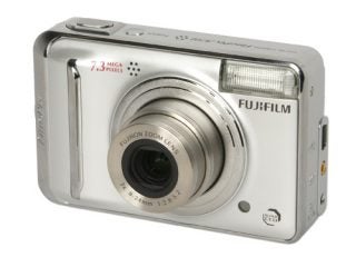 Fujifilm FinePix A700 digital camera with 7.3 megapixels label on the front, featuring a Fujinon zoom lens, displayed on a white background.