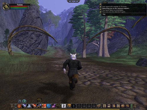 Screenshot of Vanguard: Saga of Heroes gameplay with character running.