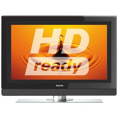 Philips 32PF9641D 32-inch LCD television with HD ready logo on screen and silver stand.