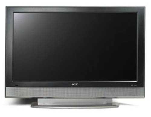 Acer AT4220 42-inch LCD television with a black screen, silver frame and stand, and brand logo on the bottom bezel.