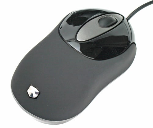 Black Gateway computer mouse with two buttons and a scroll wheel on a white background.